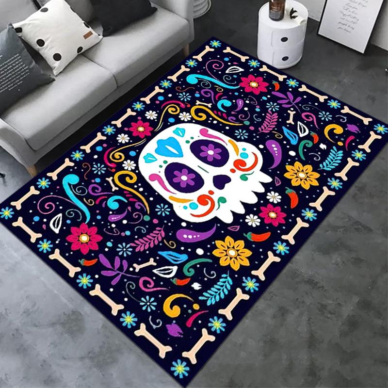 

1PC Skull Dark Gothic Pattern printed Carpet Rug for Living Room Bedroom Home Sofa Decoration,Non-slip Floor Mat Floor mat 40x60cm( 15x23in )