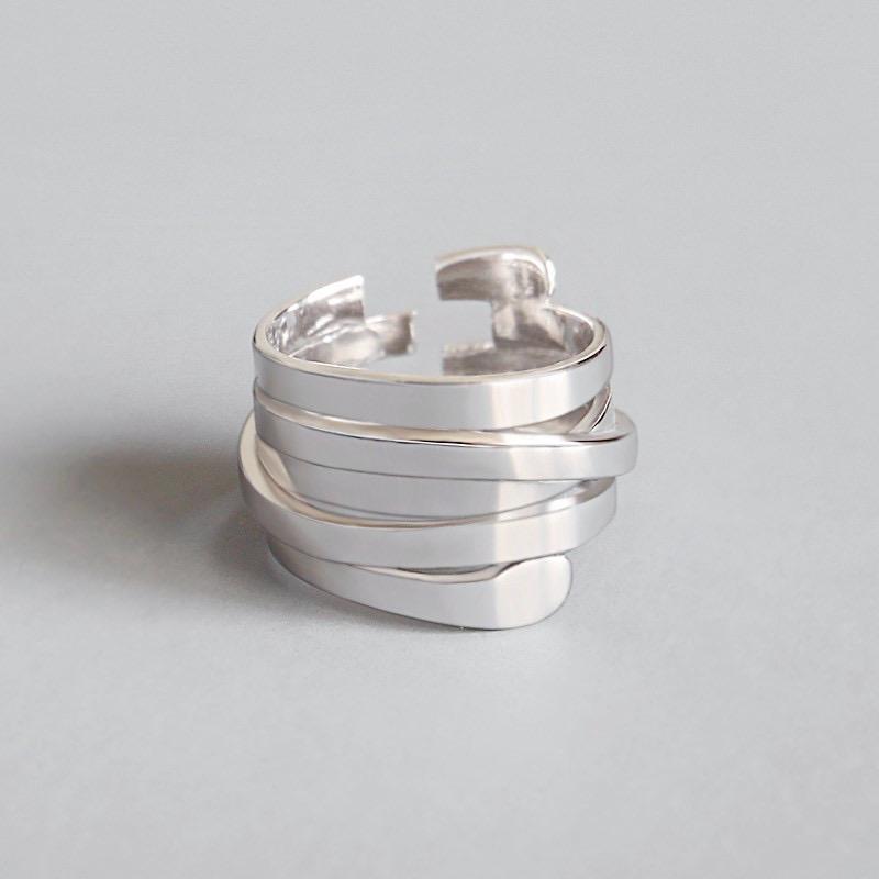BF CLUB 925 Sterling Rings for Women Fashion Geometric Handmade Irregular Gold StarRing Simple Fine Jelwery Party Christmas Gift