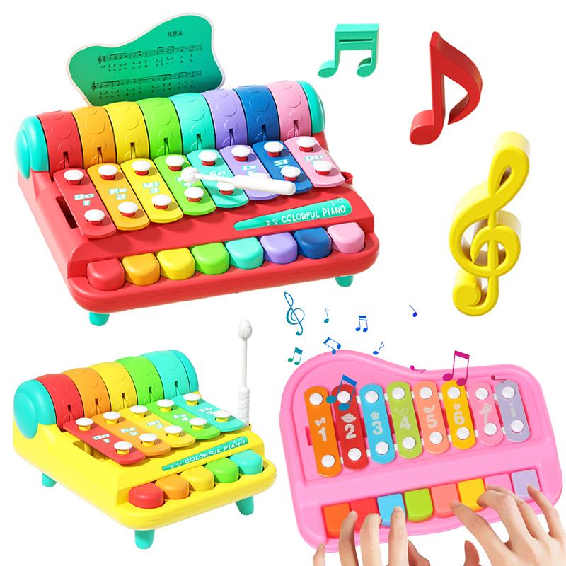 Montessori Educational Children's Xylophone Musical Instruments Toys Parish 8-Tone Piano Baby Percussion Game for 0-3 Years Old