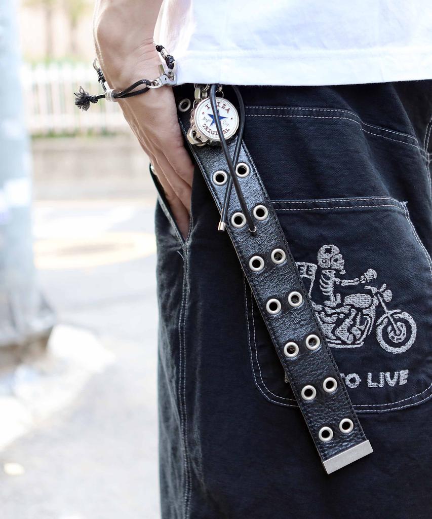 Tuseupeiseu Buyback Back Pocket Embroidered Pants [Black]