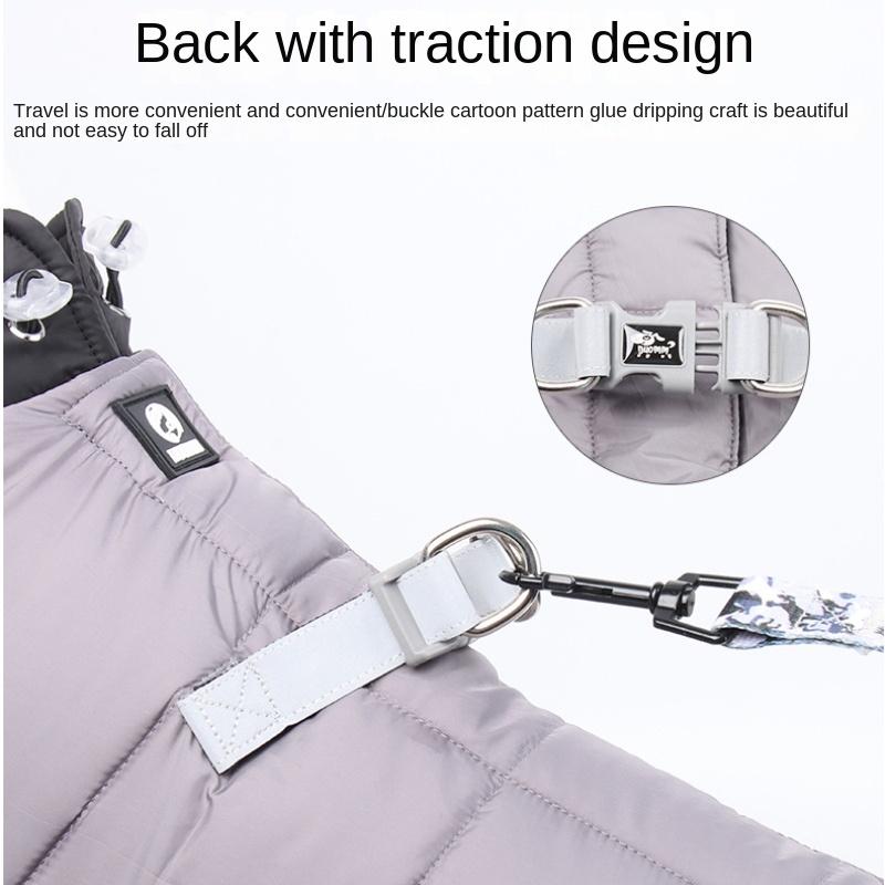 Dog Jacket Warm In Autumn and Winter Cover Belly Pet Cotton-padded Reflective Padded Dog Cotton-padded Jacket Outdoor Waterproof Clothing.