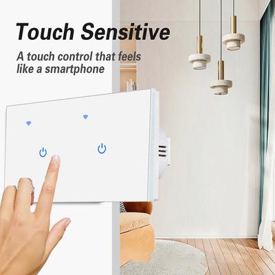 2 Way Touch Switch Smart WiFi Touch Switch Remote Lighting Control 2 Way Touch Switch For Lamps Voice Control PC Plastic Shell