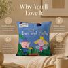 Housse de coussin dessin animé B-Ben Et Holly Petit Royaume Housse de coussin imprimée recto-verso Hypoallergénique Anti-acariens