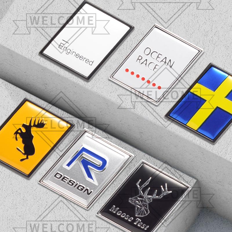 3D Car Stickers R Design AWD Moose Test Emblem Auto Body Badge Trunk Decal For Volvo XC90 XC40 S60 S90 V60 V90 XC60 Accessories