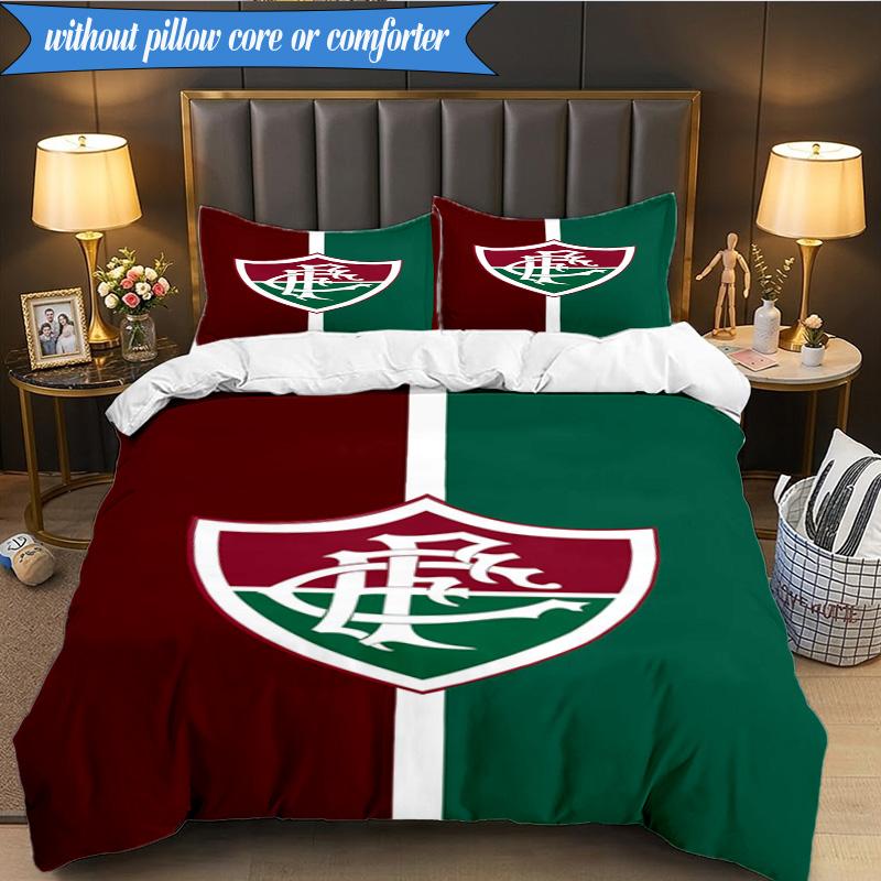 3PCS Flumi-nense Football Crest Printed Soft Bedding Set,Including 1pc Duvet Cover And 2pcs Pillowcases Perfect for Bedroom, Dormitory, Fan gift