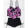 2026 New Sexy Swimwear High Waist Two Piece Bikini Leaf Print Swimsuit Tight Sling Beachwear Summer Women's Seaside Bathing Suit