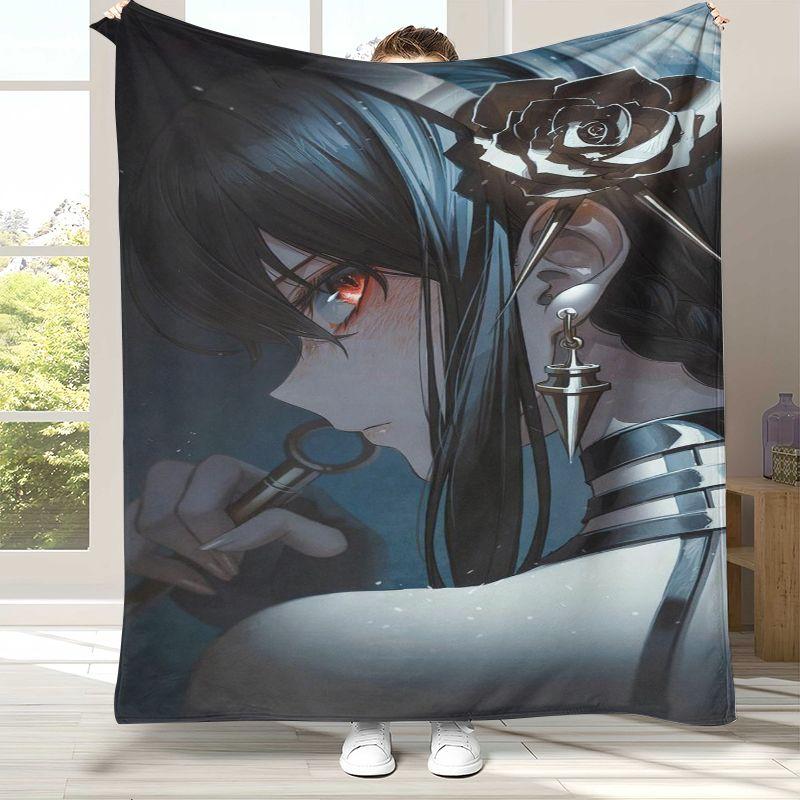 Anime SPY×FAMILY Niedliche Anya Forger Cartoon Flanelldecke, Weiche Plüschdecke für Zuhause Schlafzimmer Bett Sofa Abdeckung Büro Picknick Geschenk