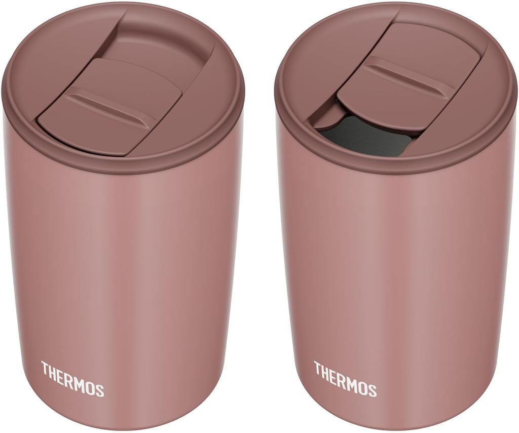 Thermos Vacuum Insulated Tumbler with Milk MBW Lid, 400ml, Brown, JDP-401