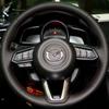 Schwarze Mikrofaserleder Handgenähte Auto-Lenkradabdeckung für Mazda 3/6 Axela 2017-2018 Atenza CX-3 CX-5CX-9 Autozubehör