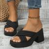 Trendy Women's Slippers 2024 Summer New Thick Sole Anti Slip Cross European and American Style Women's Shoes Platform Sandals