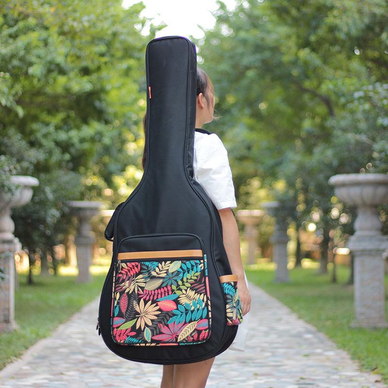 41-Inch Personalized Folk Guitar Bag, 40-Inch Thickened Acoustic Backpack, Double Shoulder, Padded Cotton Case.