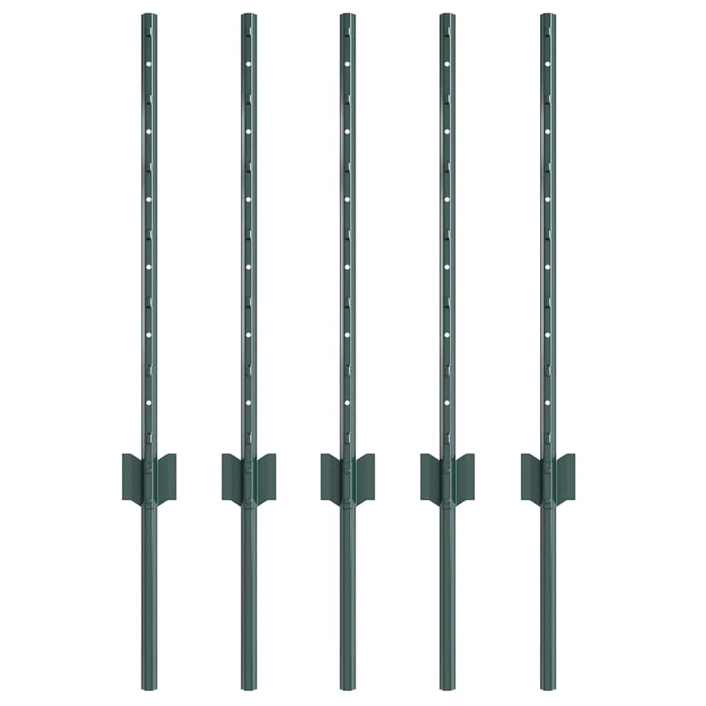 Embedded Fence Post 5 pcs Green 100 cm