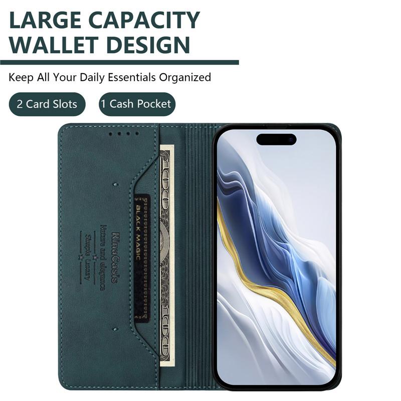 Retro Leder Anti-Diebstahl Brieftasche Flip Case Für VIVO Y04 Y03 Y02 Y17 Y27 Y77 Y27S 4G 5G Hülle Handyhülle Magnetverschluss Kartenfach