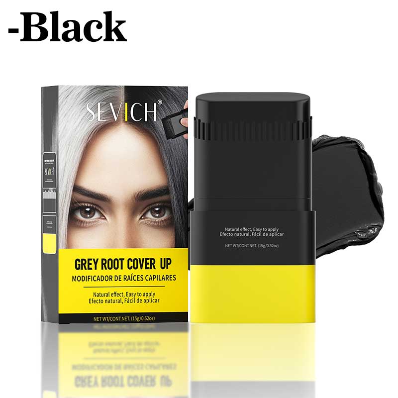 Bâton de coloration capillaire 2 en 1 avec peigne Noir Marron Café Longue durée Temporaire Coloration capillaire Couvre les cheveux blancs Stylo pour la ligne des cheveux Lavable