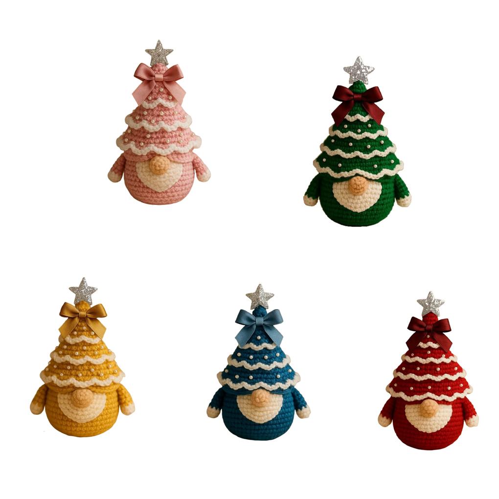 Weihnachts Häkelset Materialpaket Häkelanfänger-Set DIY Handwerk Stricken Weihnachtsbaum Wichtel Set Festival Weihnachtsdeko