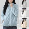 Wintermantel für Damen, dicker Plüsch, Stehkragen, Nackenschutz, hält warm, lange Ärmel mit Taschen, Outdoor-Pendlerjacke