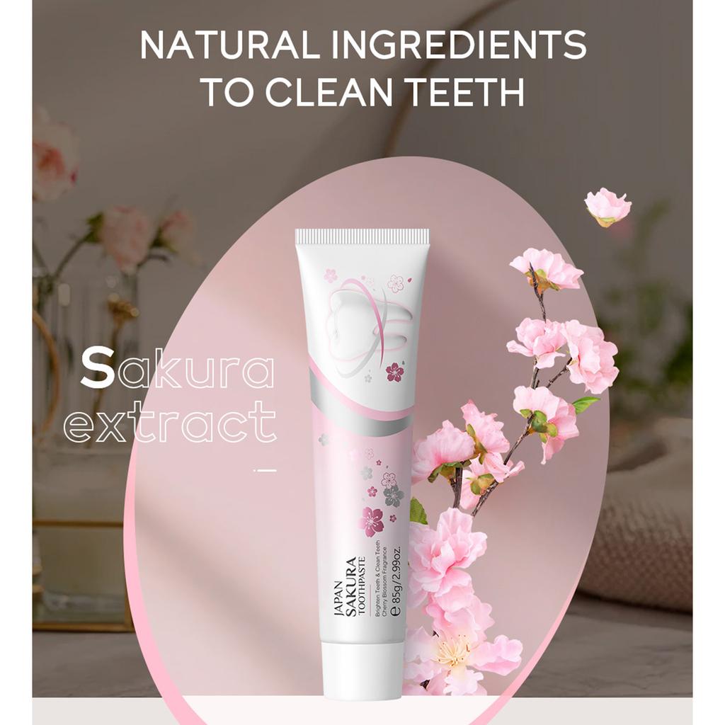 Sakura Extract Tandpasta voor Dagelijkse Diepe Reiniging, Bestrijdt Vlekken en Houdt de Adem Fris - Munt Smaak Mondverzorging