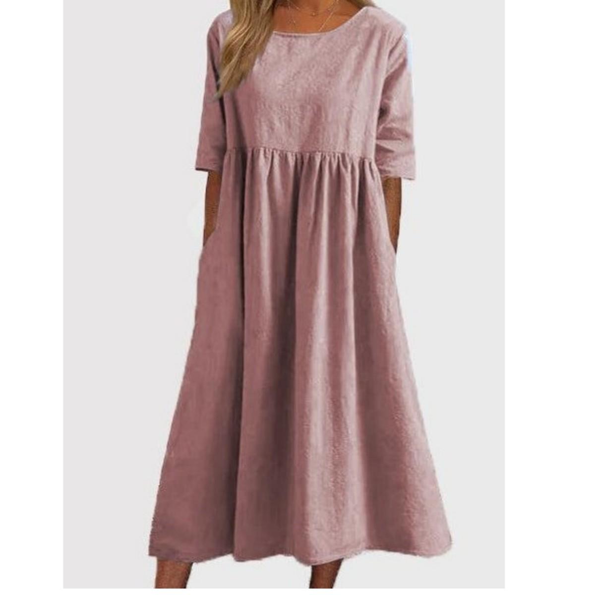 

Женское модное платье с принтом, летнее повседневное пляжное платье, богемная женская одежда, однотонное платье из хлопка и льна 4XL