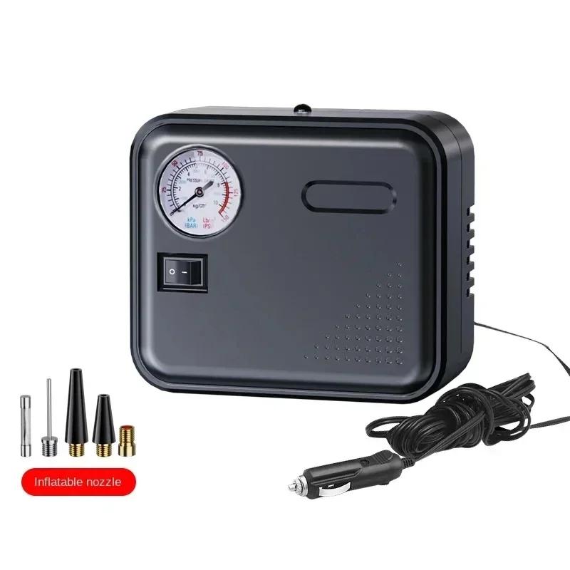 

Портативный автомобильный воздушный насос 12 В Точное измерение давления Быстрая накачка Мини-воздушный компрессор со светодиодной подсветкой для автомобиля мотоцикла чёрный