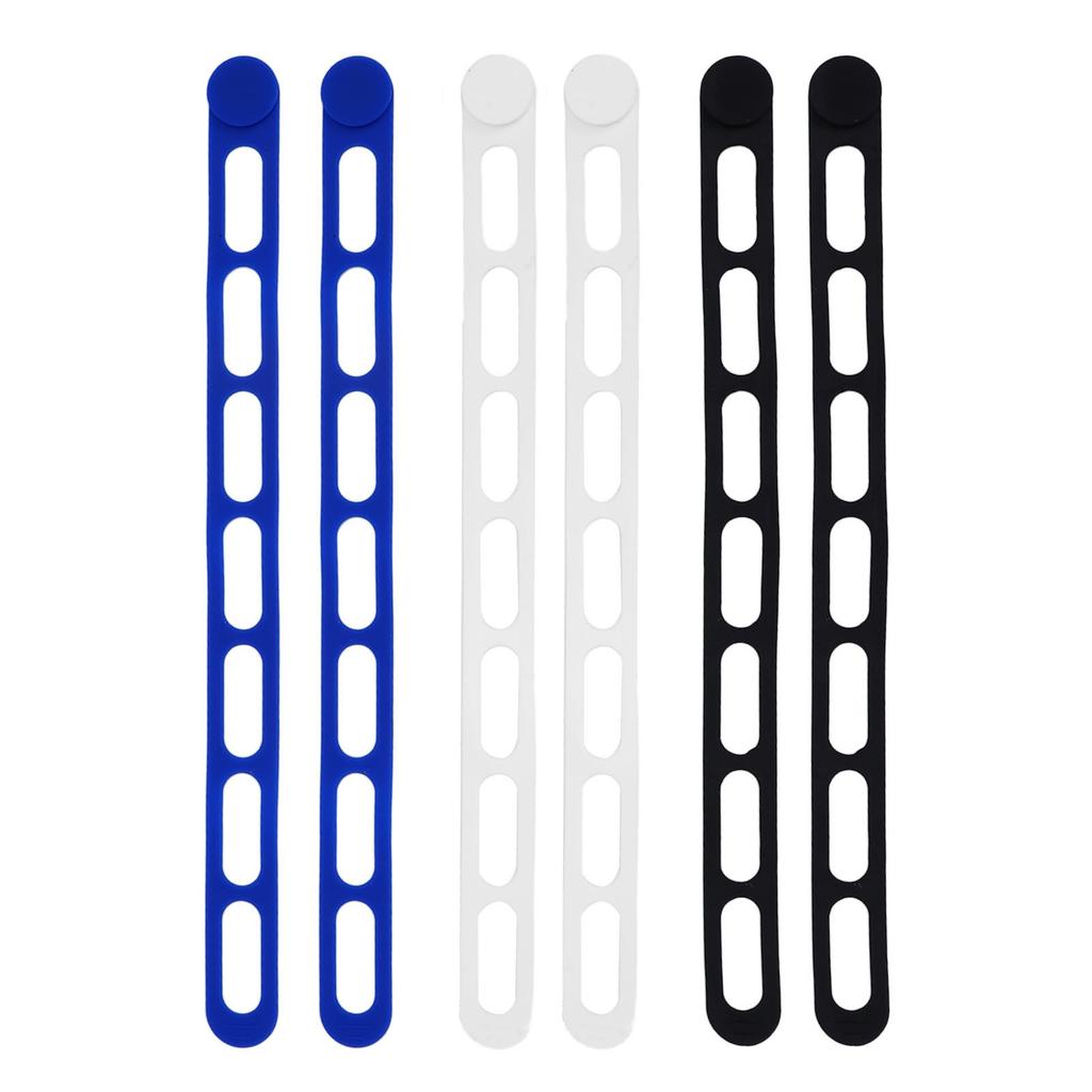 6PCS Silicone Utility Straps Reusable Elastic Self Lock Silicone Ties for Cooker Lid Lunch Box