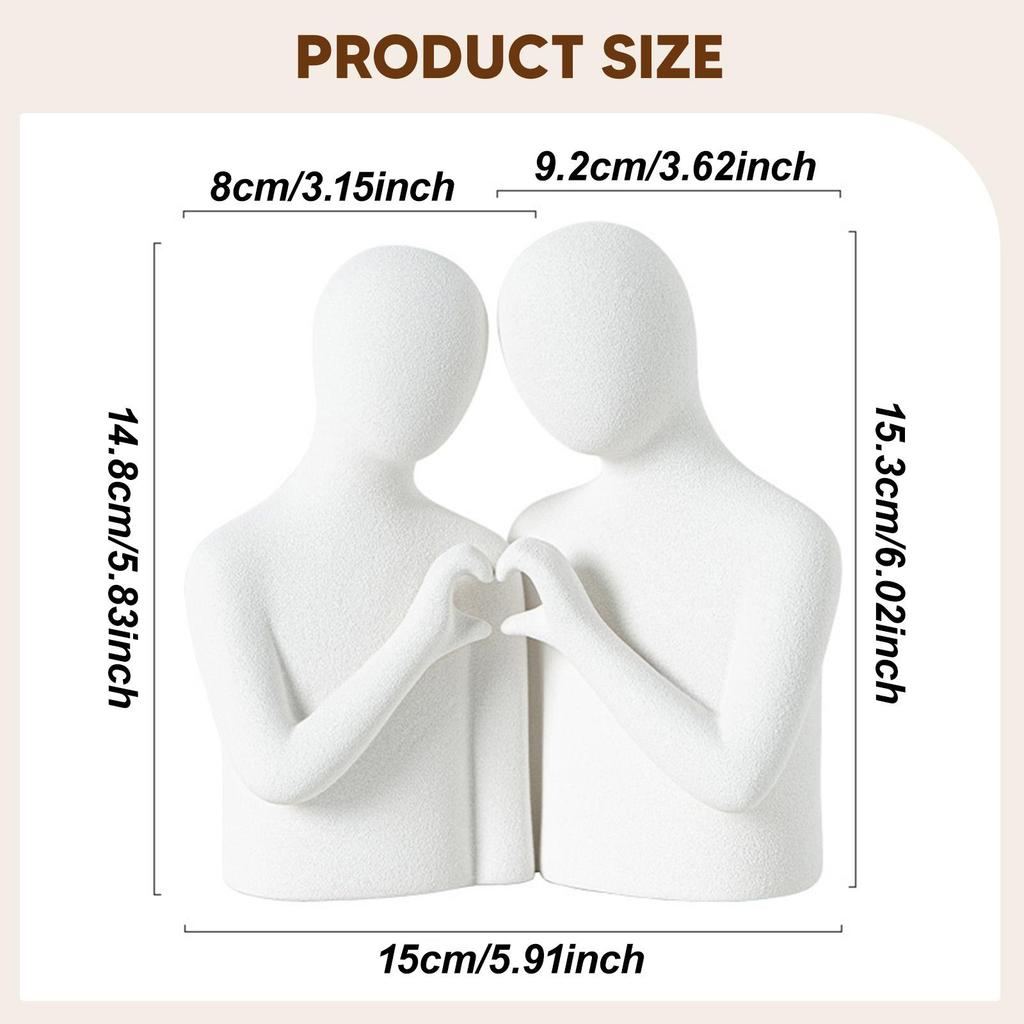 Abstract Couple Statue Romantic Love Sculpture Collection Aesthetic Tabletop Desktop Ornament for Bar Bookshelf