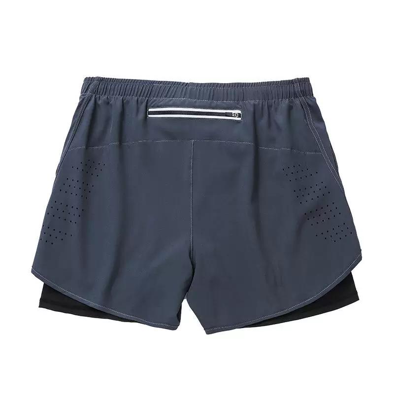 Men's Running Shorts Professional Marathon Track and Field Three-Quarter Length Quick-Dry Inner Lining Pants Sports Two-In-One Design with Phone