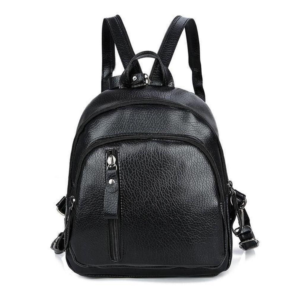 Black Small Backpack High Quality School Bag Fashion Women Backpacks  Ladies