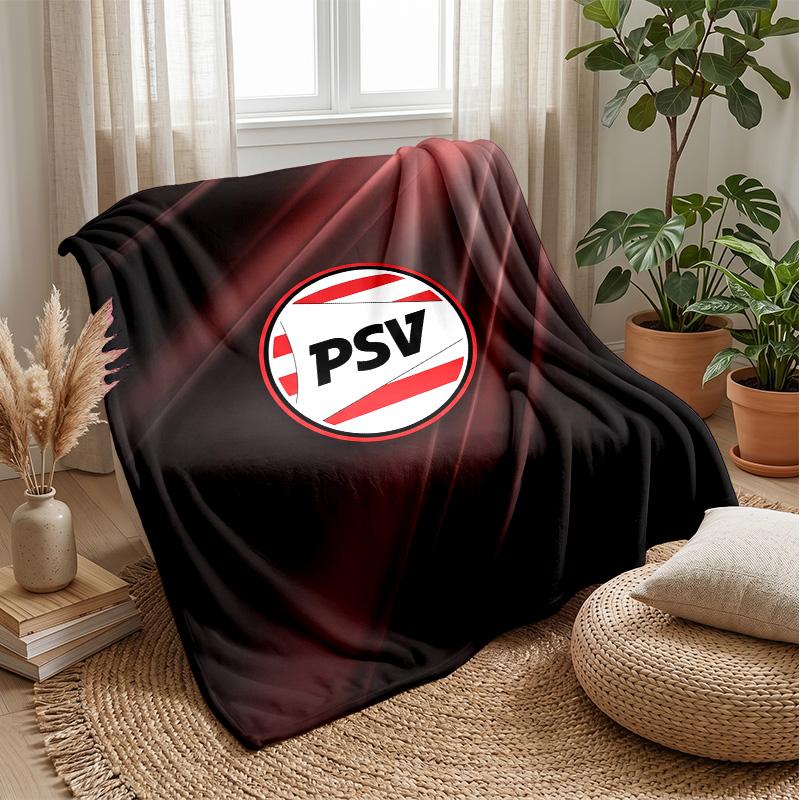 PSV Eindhoven FC Coperta Morbida in Pile di Flanella Leggera Accogliente Calda Coperta da Divano Letto Decorazione per la Casa
