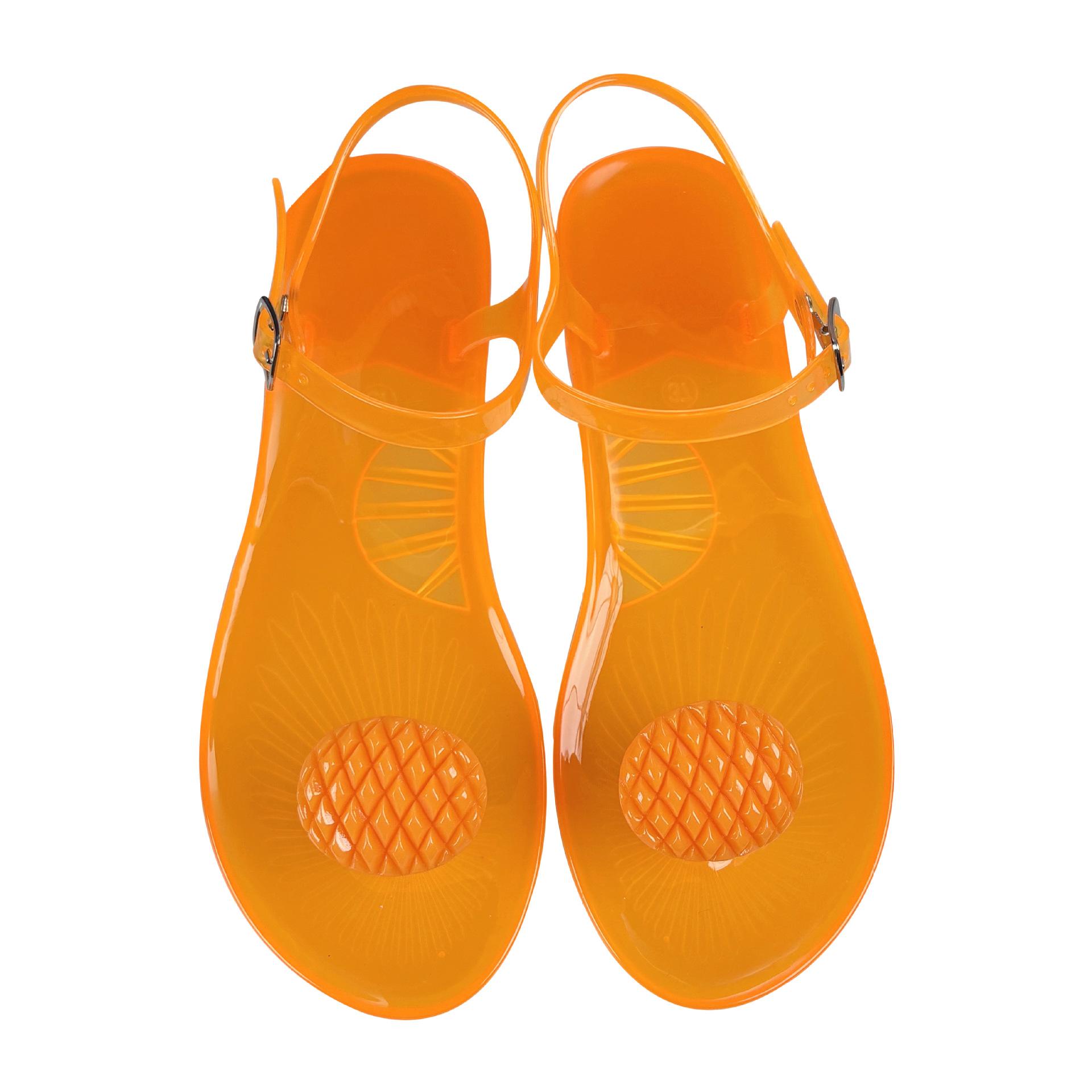 Женские сандалии Fruit Jelly – летние тапочки из мягкого прозрачного ПВХ, нескользящая повседневная пляжная обувь, прозрачные лимонные сандалии 40