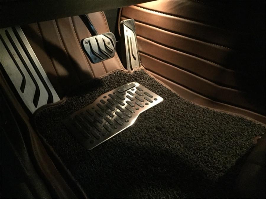 Universal Car Truck Floor Mats Stainless Steel Heel Plate Pedal  Carpet Pad Plat