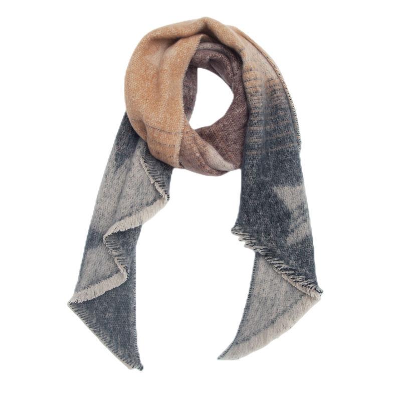 Diagonal Scarf Fashion Women Shawl Yarn Rhombus Shawl Circle Keep Warm