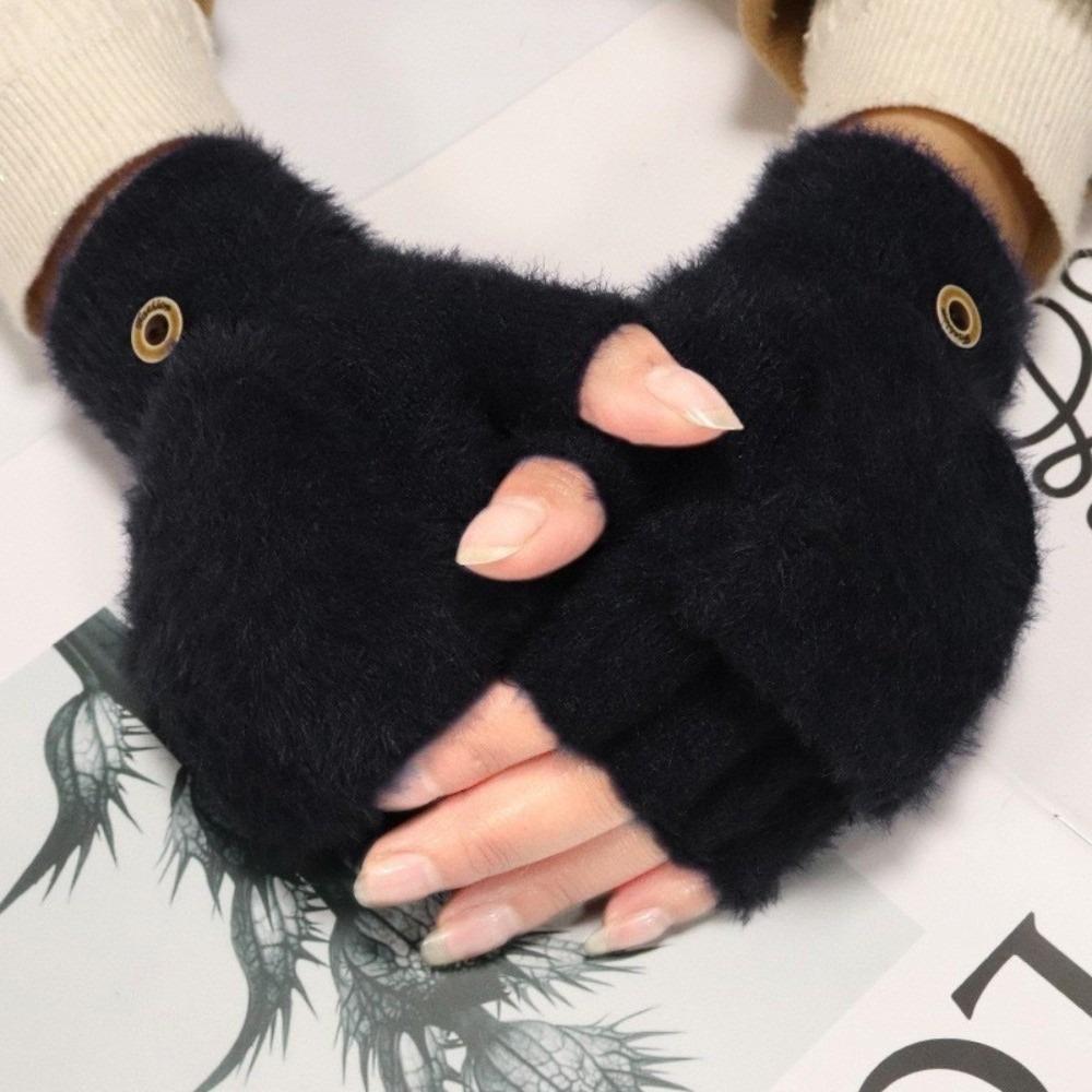 

Plush Touch Screen Gloves Knitted Driving Mittens New Skiing Gloves Gift