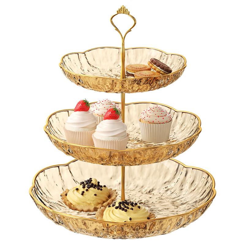 Wutuo Light Luxury 3-Tier Fruit & Dessert Plate