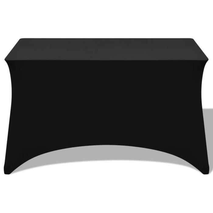 VidaXL Housses extensibles pour table 2 pièces 120 x 60,5 x 74 cm Noir