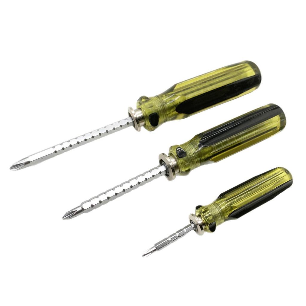 Transparent Retractable 2-in-1 Flathead & Phillips Multi-Function Screwdriver