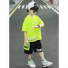 Kpop Boys Clothes Sets 2026 Summer Teen Kids Fashion Letter Print Short Sleeve T-shirt+Shorts 2Pcs Children Tracksuit Outfits