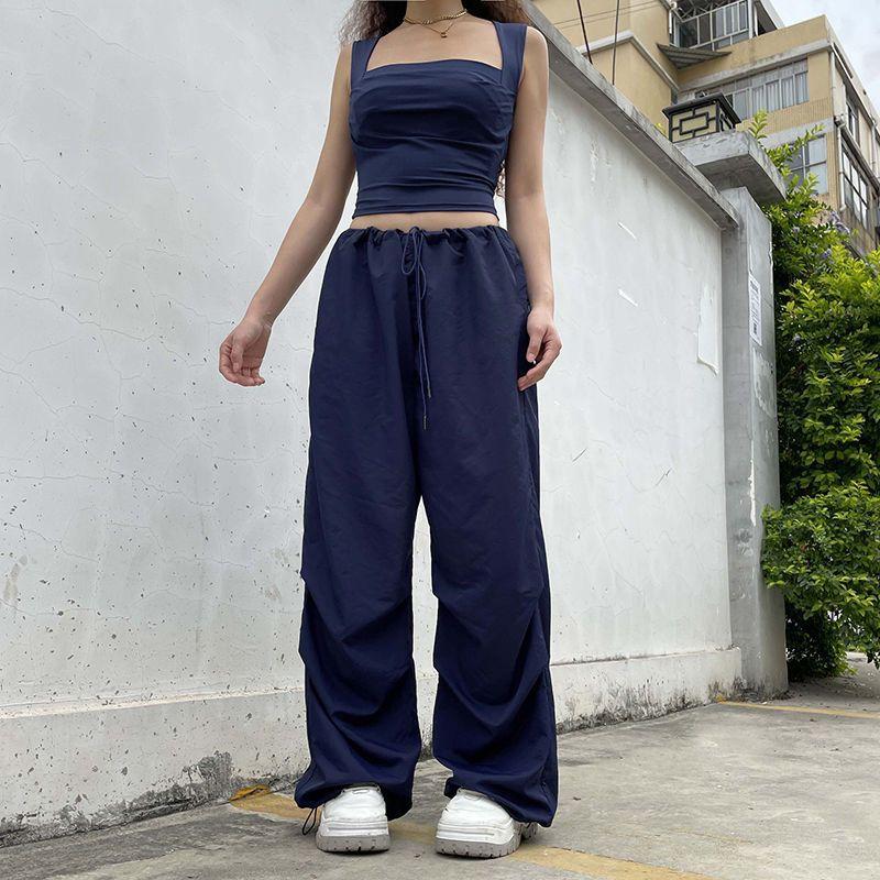 Tancuri pliabile pentru femei Solid Elegant Subțire Sexy Harajuku Minimalist High Street Y2k Haine Crop Tops Design