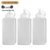 800ml Square Plastic Squeeze Sauce Bottle Set