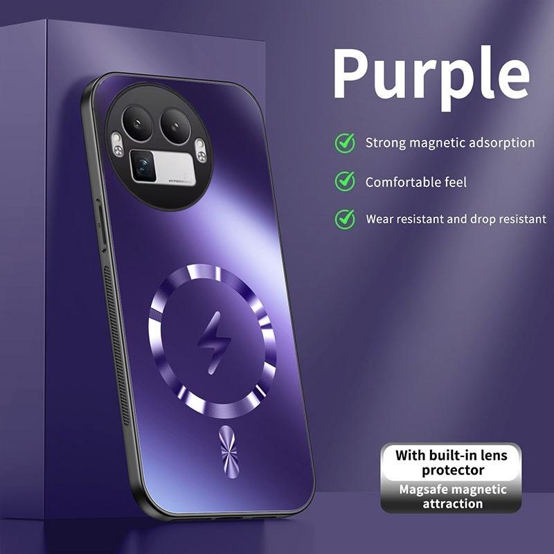 For Realme GT8 Case Integrated Magnetic Light-absorbing Fashion Ice Image Frosted Surface Shock Absorption Box