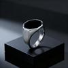 Stylish Punk Geometric Hexagon Stainless Steel Smooth Signet Ring Fashion Minimalist Jewelry for Men Him Gifts