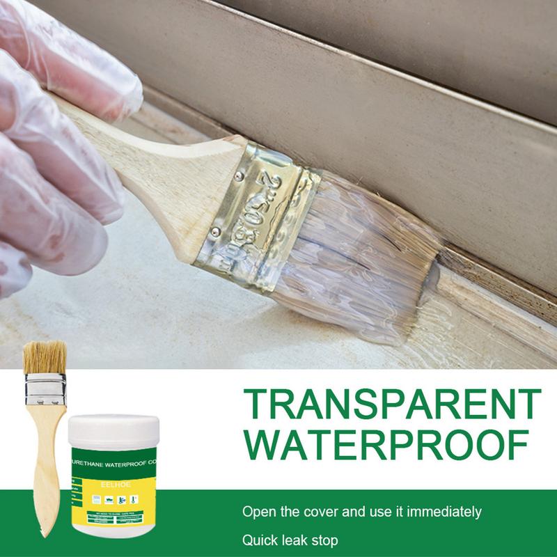 100g Wasserdichte Unsichtbare Paste Reparatur Starker Klebstoff Haus Dach Badezimmer Toilette Bodenfliese Dichtstoff Polyurethankleber Mit Pinsel