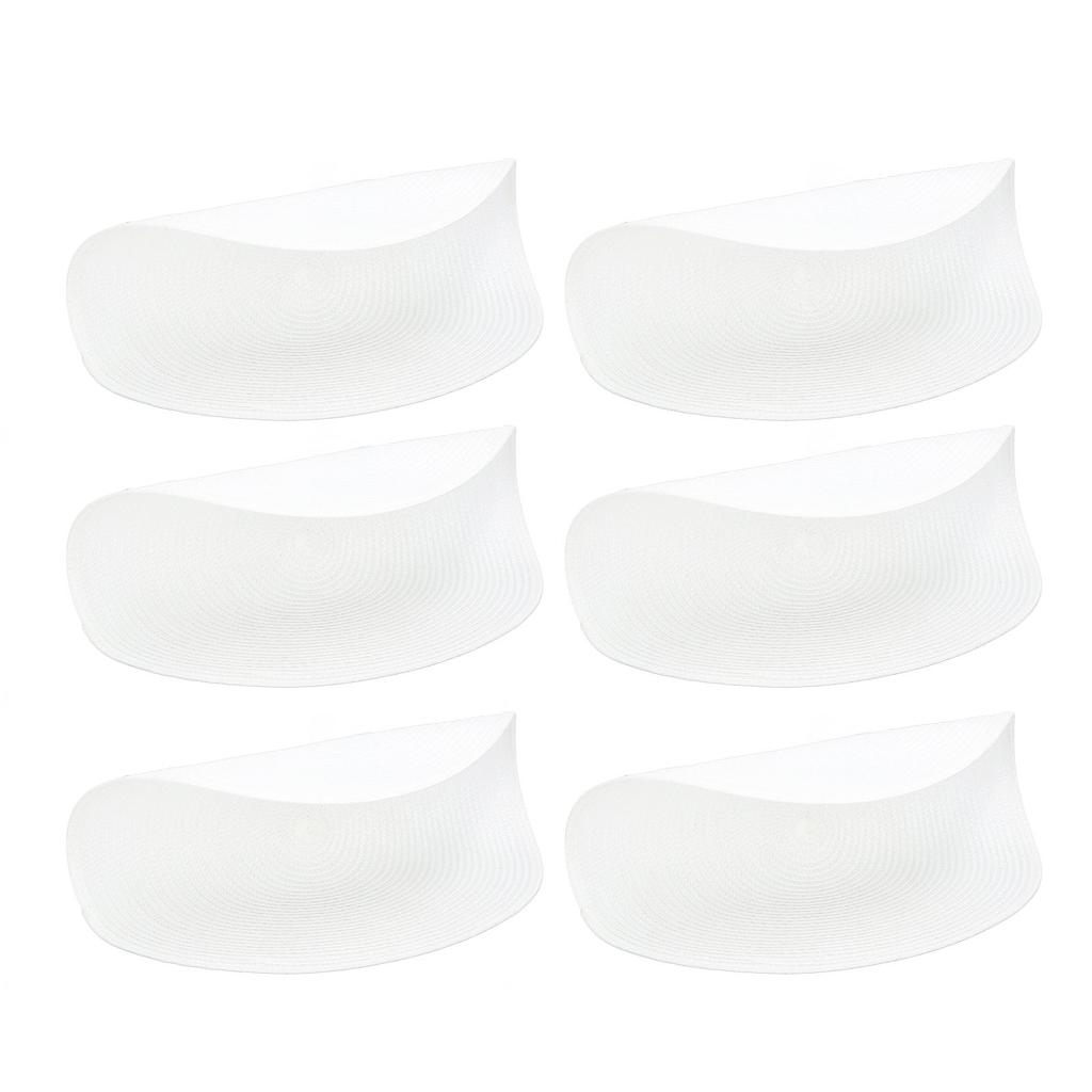 6 stk Rund brikkevev Vevd Hvit Bordmatte Varmeisolering Lett å rengjøre Allsidig spisetilbehør