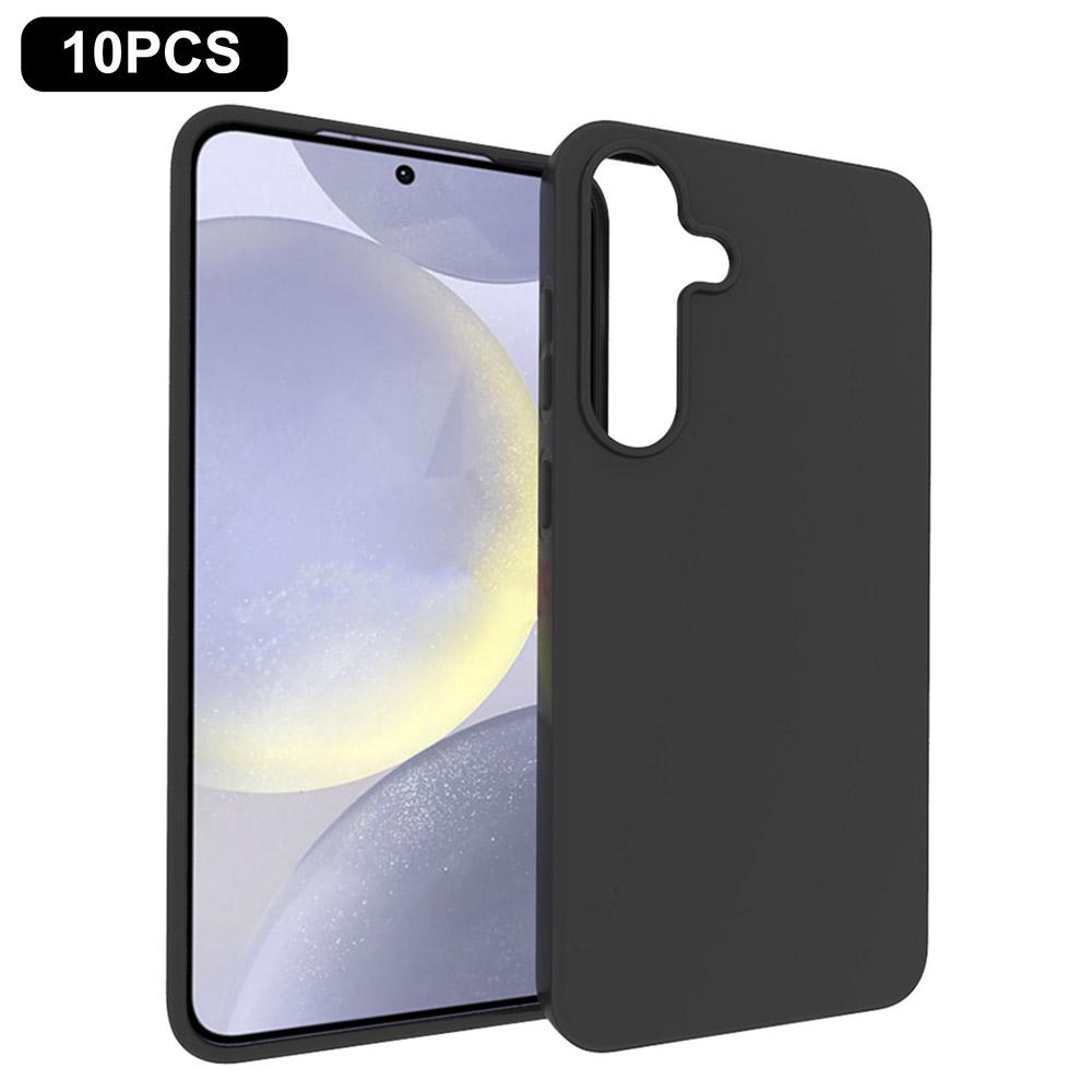 

10Pcs/Pack For Samsung Galaxy S25+ Case Anti-Fingerprint Soft TPU Protective Cover Black