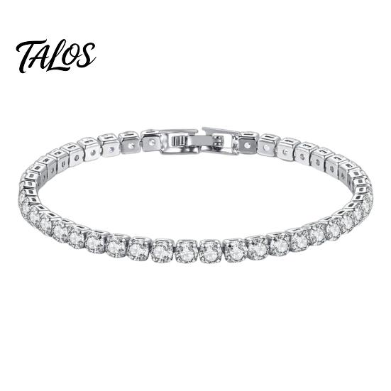 Shiny Faux Crystal Bracelet for Women, Silver/Golden Rhinestone Bangle Bracelet, Sparkling Skin Friendly Alloy Plated Cubic Zirconia with Secure Clasp