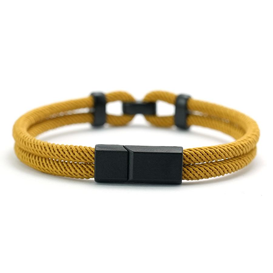

Handmade Mens Fashion Rope Bracelet A Grade 4mm Milan String With Magnetic Clasp 6 Colors Wrap Braided Cord Chain Braslet Homme темно-желтого