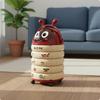 Trash Can Space-Saving Wheeled Bin Feline Decor