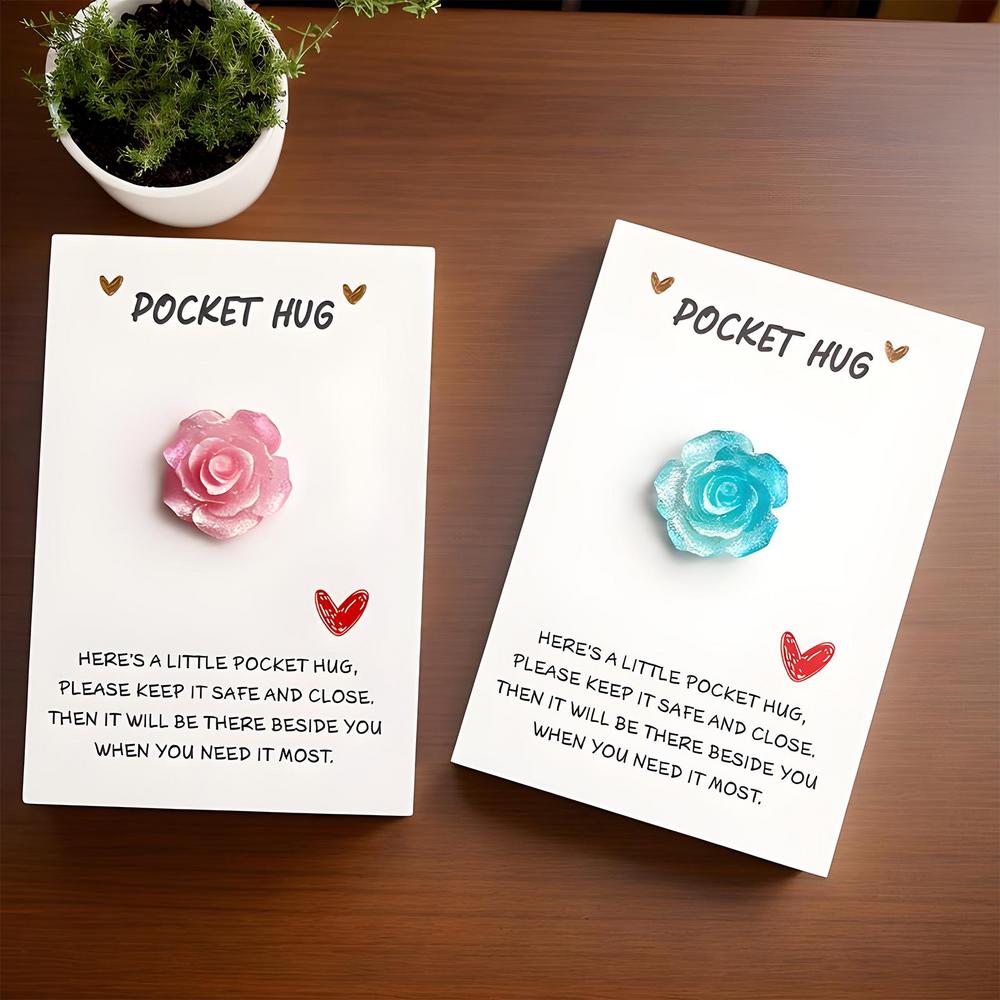 Pocket Hug Cards Sentimental Flower Hug Card Romantic 6X Positive Relationship Message For Boyfriend Girlfriend Valentines