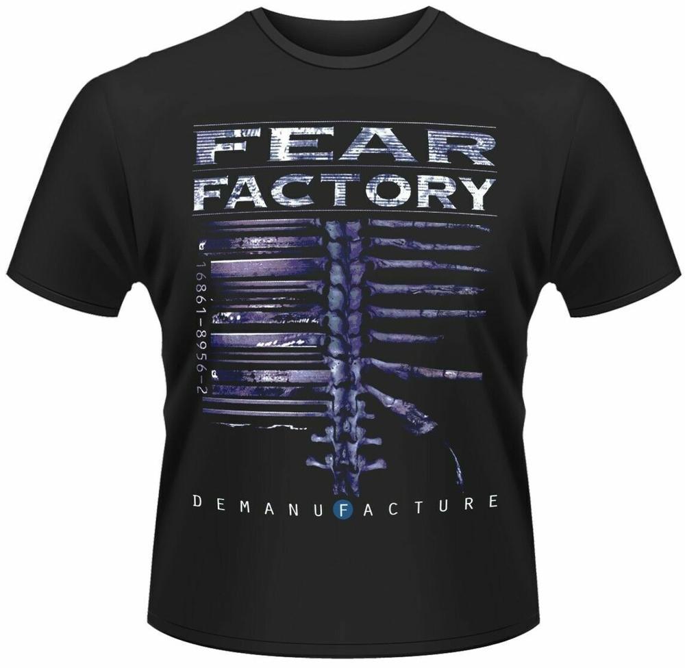 Official Fear Factory T Shirt Deunisexufacture Black Unisexs Classic Rock Metal Tee S