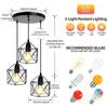 Lámpara de techo con jaula de metal E27, luces colgantes Led modernas, lámpara colgante ajustable para el hogar, mesa, cocina, Bar, luces colgantes
