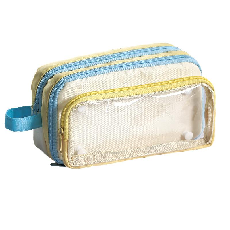 Large Capacity Transparent Dopamine Removable Contrasting Pencil Bag Simple New High Value Pain Bag Stationery Bag